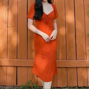 Dark Orange Midi Dress